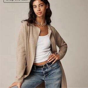 NWT J.Crew | Juliette collarless sweater-blazer | Hthr Birch | Size XS